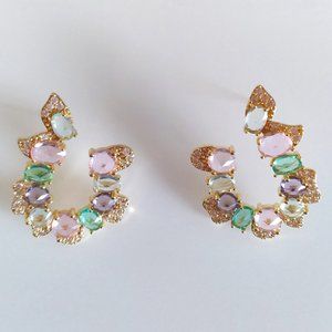 Beautiful Pastel Rhinestone Earrings